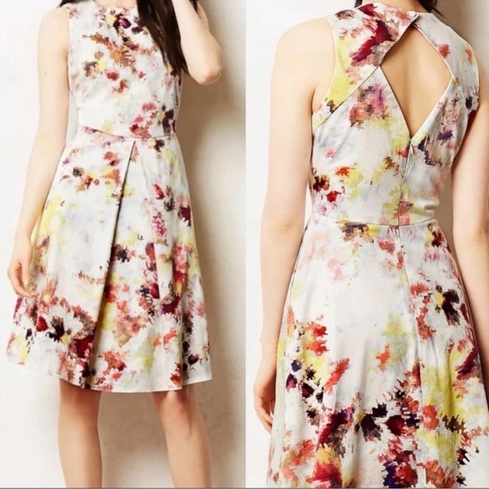 Hunter Bell Pink and White Halter Midi Dress